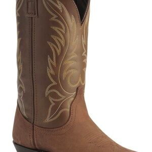 Laredo Brown Heeled Boots with Decorative Stitching